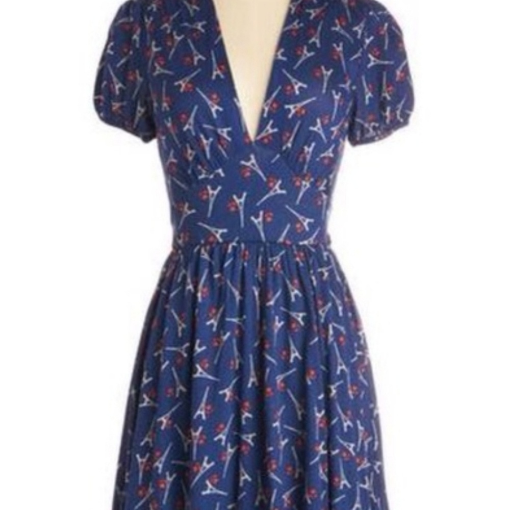 ModCloth Eiffle Tower Knit Dress, Navy
